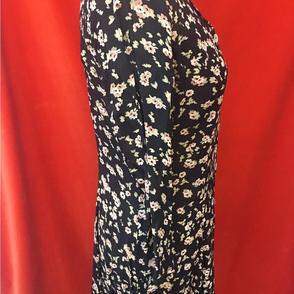 Carole Little 90s maxi dress scoop neck floral print size 10 - Picture 4 of 6